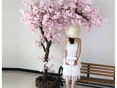 婚庆酒店装饰樱花树大型仿真植物造景假树批发室内外装饰许愿树图5