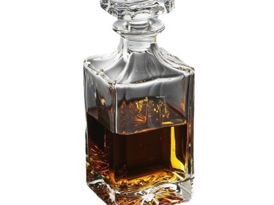 定制logo 烤花玻璃酒壶 真金威士忌酒樽捷克无铅水晶酒瓶套装图5