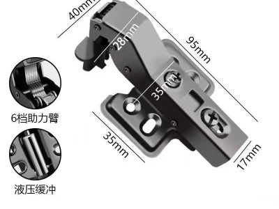 不锈钢液压铰链 橱柜柜门铰链缓冲阻尼液压加厚飞机合页五金配件图2