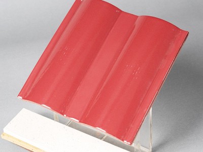 厂家批发彩色波纹瓦片200*200陶瓷瓦西瓦屋顶瓦别墅琉璃瓦大红圆图3