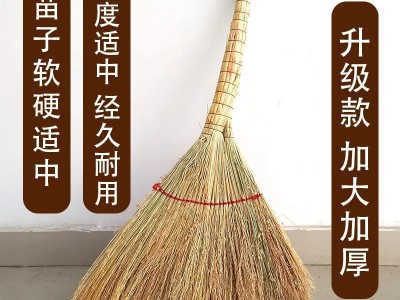 老式高粱笤帚扫帚 金丝苗扫把 天然植物材料 手工编织高粱扫把图2