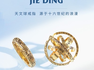 天文球浑天仪戒指复古球型翻转变形宇宙情侣创意戒指刻字镀金图3