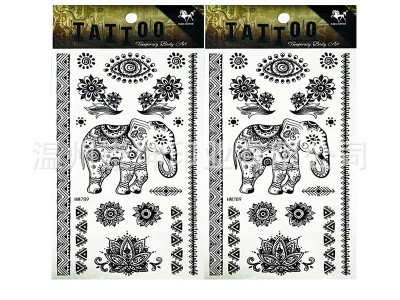定制批发外贸卡通纹身贴套装防水万圣节动物恐龙脸部贴纸tattoo图2
