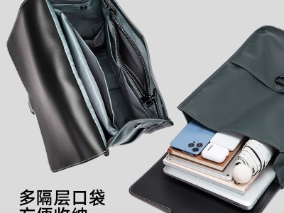 简约商务通勤背包现货男士高档百搭潮流女士大容量时尚电脑 双肩包图3