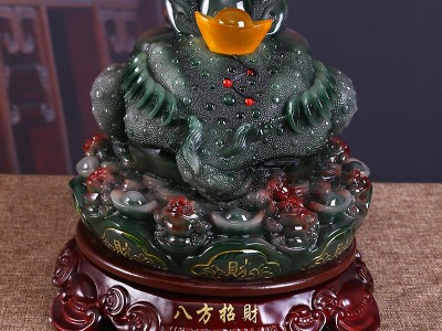 树脂家居金蟾摆件仿玉客厅创意风水乔迁 开业商务礼品酒柜 工艺品图3