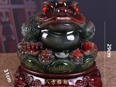 树脂家居金蟾摆件仿玉客厅创意风水乔迁 开业商务礼品酒柜 工艺品图6