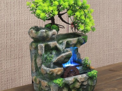 2023新款厂家直销桌面小假山流水摆件简约树脂工艺品装饰促销礼品图3