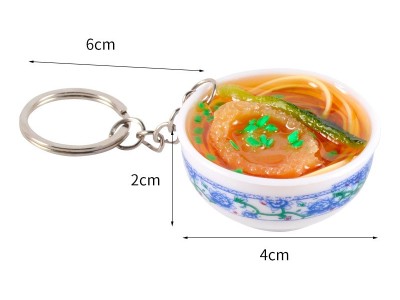 仿真食物钥匙扣仿真青花瓷碗面钥匙圈迷你食玩挂件包包小礼品挂饰图5