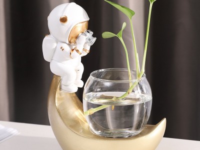 宇航员水培摆件创意植物绿萝水养绿植容器办公室太空人装饰品热卖图4
