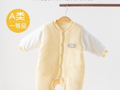 秋冬新生婴儿加厚衣服初生宝宝夹棉连体衣冬季男女纯A类保暖哈衣图2