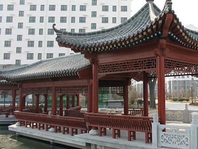 实木长廊定制 古建室内回廊走廊复古木廊桥源头厂家 户外庭院游廊图2