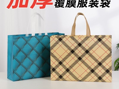现货覆膜无纺布袋子定制环保服装鞋子服饰购物立体手提袋 可印logo图2