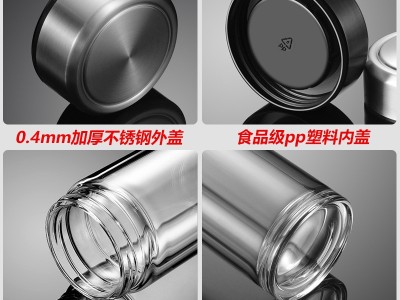高硼硅玻璃杯双层隔热礼品杯耐热耐高温广告杯双层玻璃杯定制logo图2