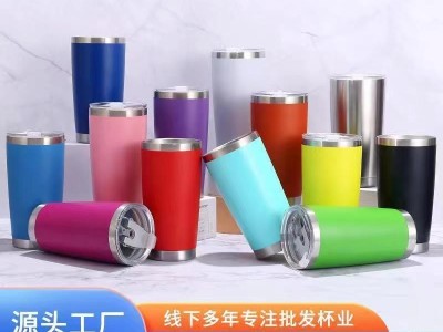 跨境20oz喷塑汽车杯啤酒冰霸杯304不锈钢双层车载保温杯外贸工厂图2